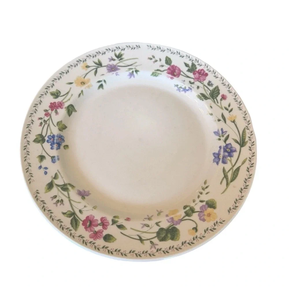 Farberware‎ English Garden Dinner Plates Stoneware Floral Set of 4 10.25